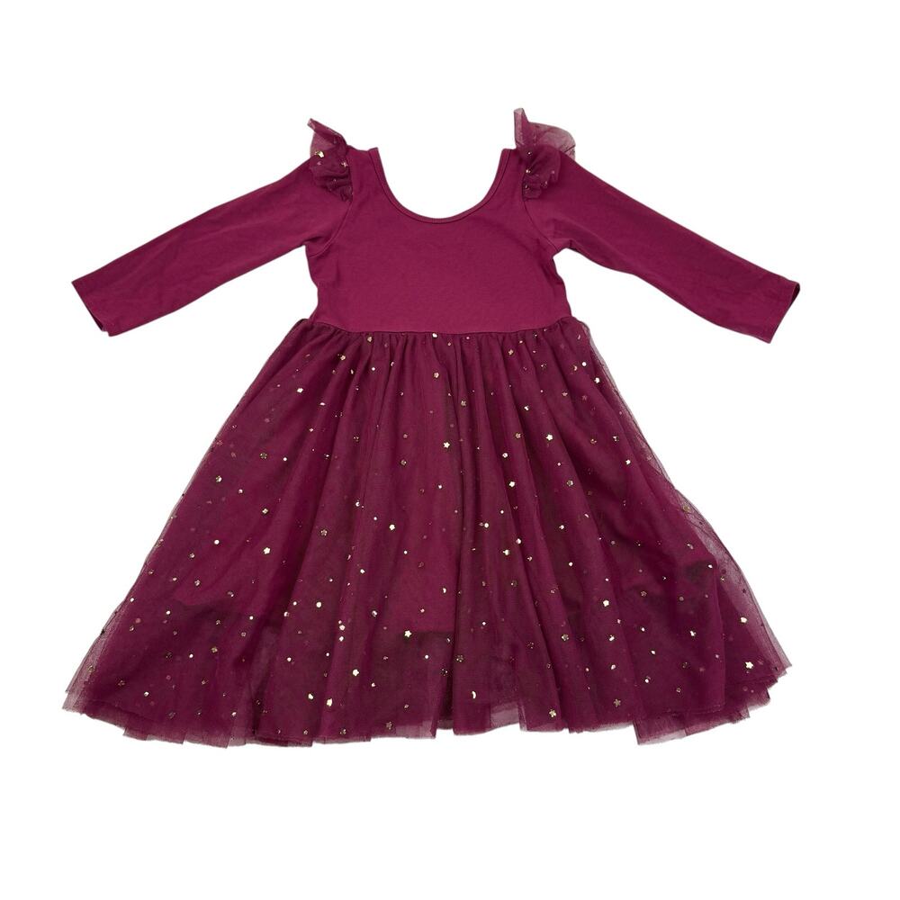 EleStory Maroon Tulle Dress, Size 5